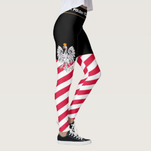 Poland & Eagle, Polish Flag fashion travel /sports Leggings