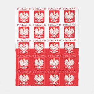 Poland Eagle Red Shield Fleece Blanket