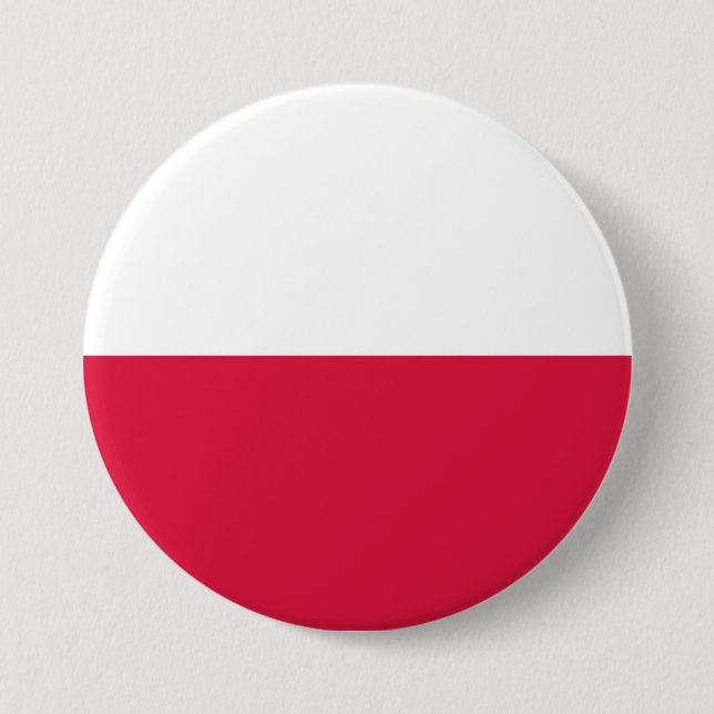 Poland Flag 3 Inch Round Button (Front)