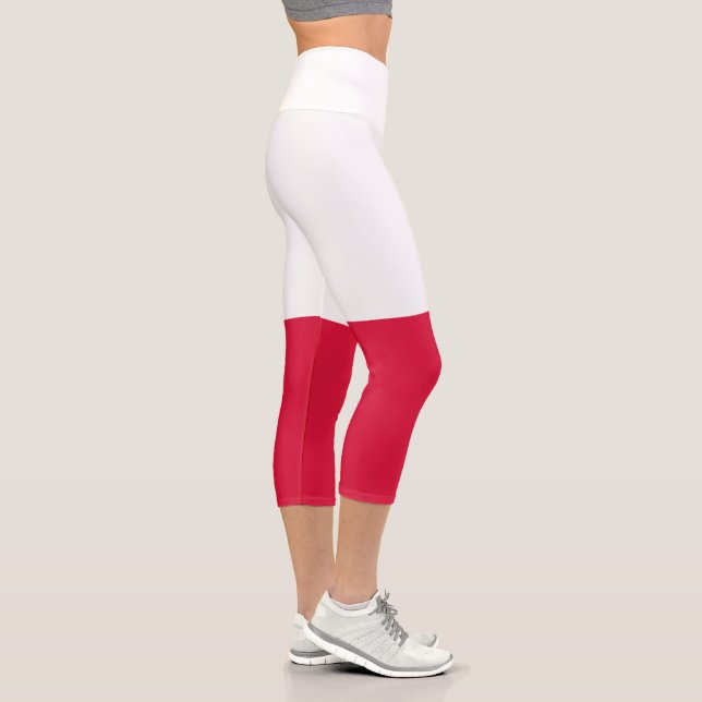 Poland Flag Capri Leggings (Right)