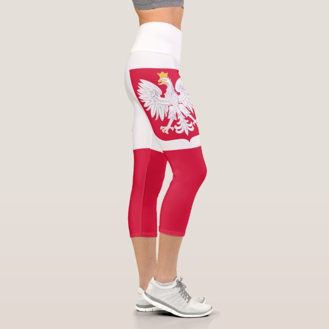 Poland Flag Capri Leggings (Right)