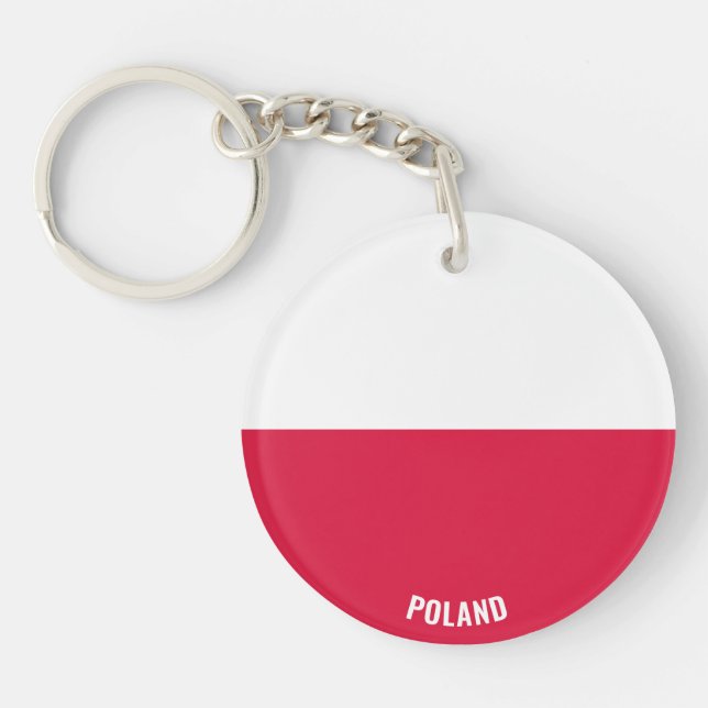 Poland Flag Charming Patriotic Keychain (Front)