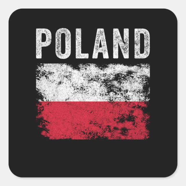 Poland Flag Distressed - Polish Flag Square Sticker (Front)