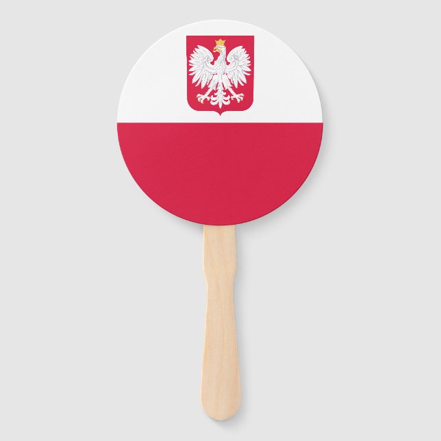 Poland Flag Hand Fan (Front)