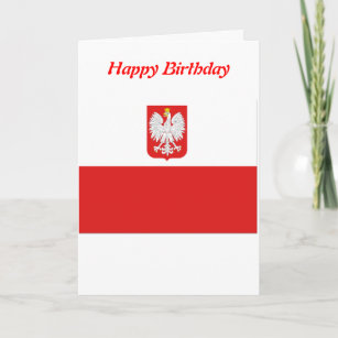 Poland flag happy birthday cards