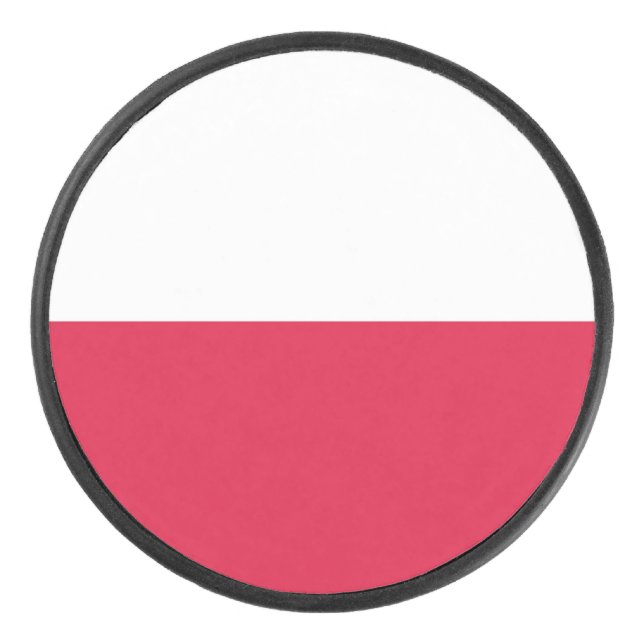 Poland Flag Hockey Puck (Front)