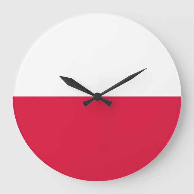 Poland Flag Large Clock (Front)