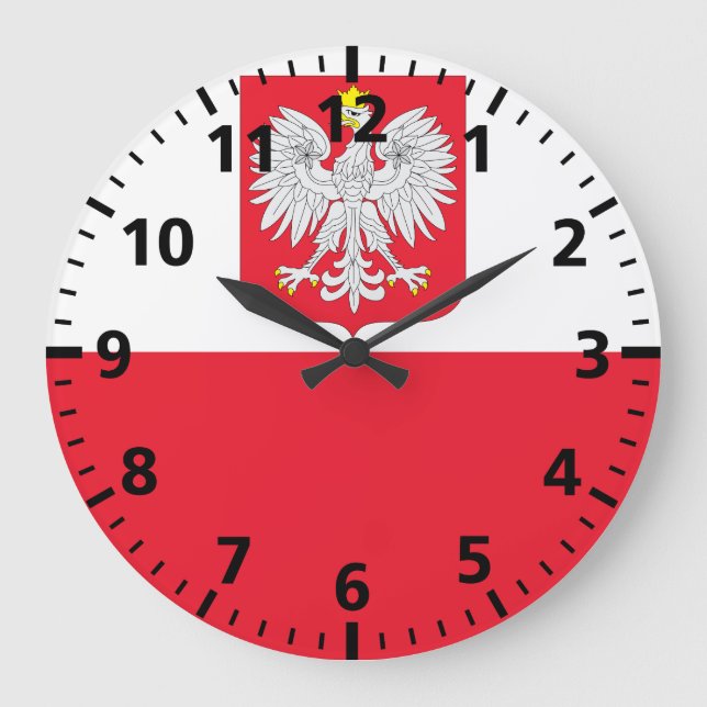 Poland Flag Large Clock (Front)