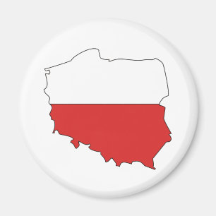 Poland Flag Map full size Magnet