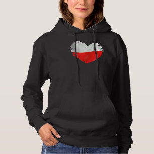 Poland Flag On Shape Of Heart Polish Poland Hoodie