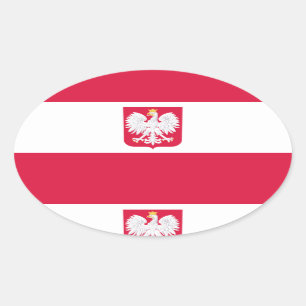Poland flag oval sticker