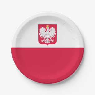Poland Flag Paper Plate