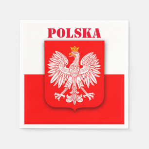 Poland Flag Patriotic Football Soccer Polska Napkin