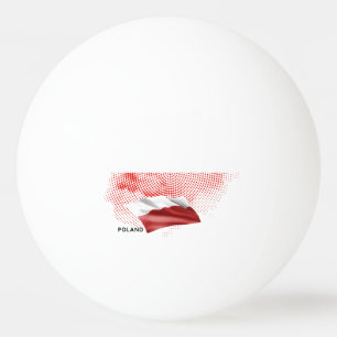 Poland flag ping pong ball
