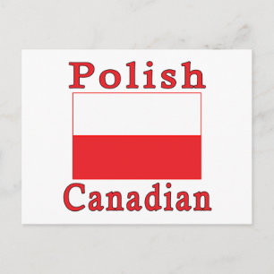 Poland Flag Polish Canadian Postcard