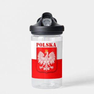 Poland Flag Polska Patriotic Red Travel Water Bottle