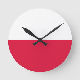 Poland Flag Round Clock