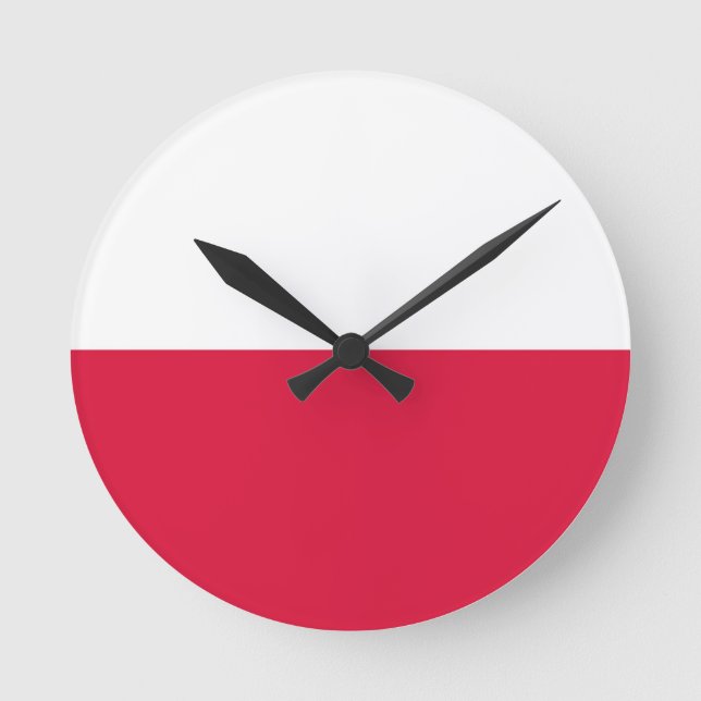 Poland Flag Round Clock (Front)