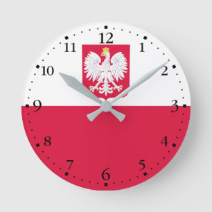 Poland Flag Round Clock