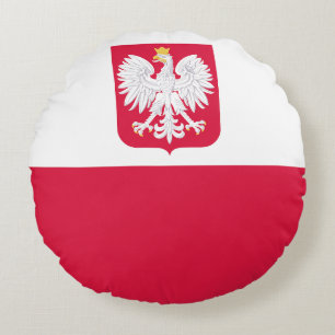 Poland Flag Round Pillow