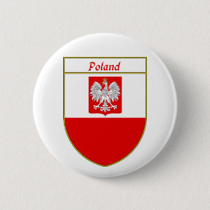 Poland Flag Shield 2 Inch Round Button