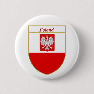 Poland Flag Shield 2 Inch Round Button
