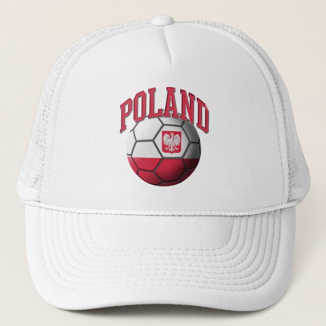 Poland Flag Soccer Ball Hat (Front)