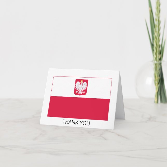 Poland Flag Thank You Card (Front)