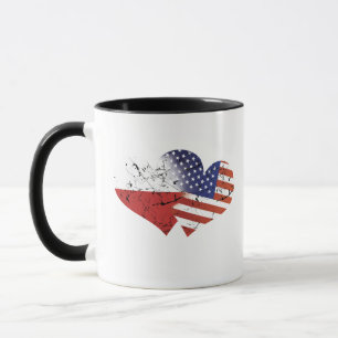 Poland Flag USA Flag Polish Independence Day Mug