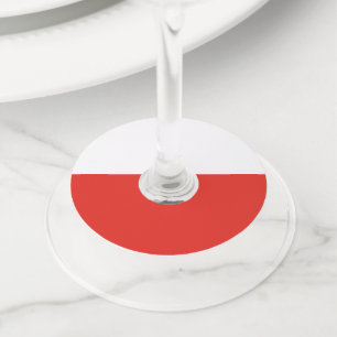 Poland flag wine glass tag