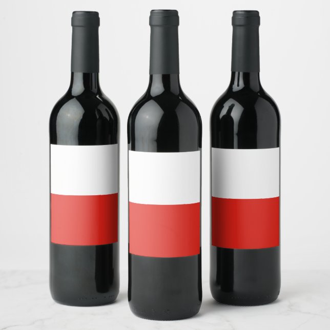 Poland flag wine label (Bottles)