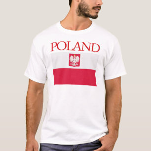 Poland Flag with Coat of Arms t shirt