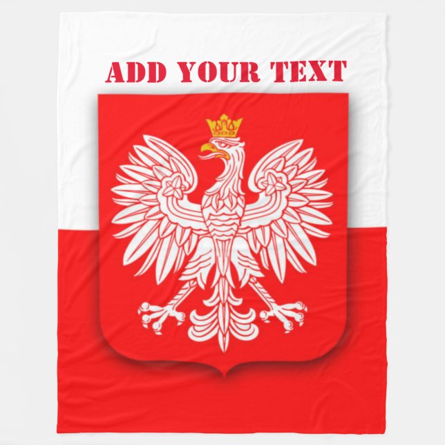 Poland Flag World Cup 2022 Football Soccer Polska  Fleece Blanket (Front)
