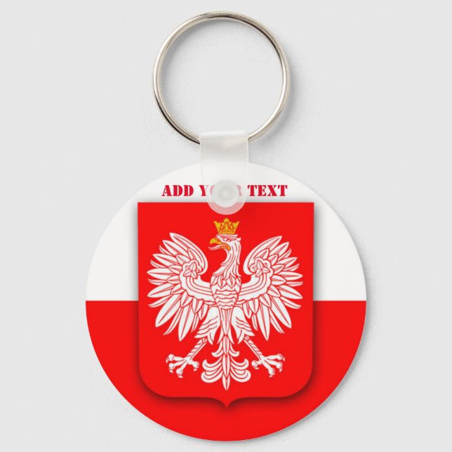 Poland Flag World Cup 2022 Football Soccer Polska Keychain (Front)