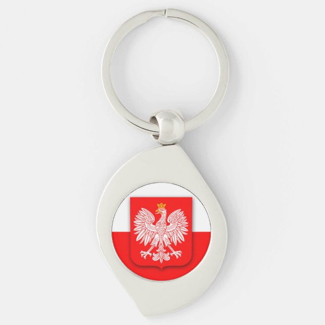 Poland Flag World Cup 2022 Football Soccer Polska Keychain (Front)