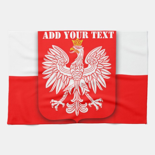 Poland Flag World Cup 2022 Football Soccer Polska  Kitchen Towel (Horizontal)