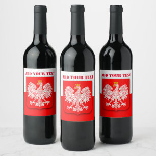 Poland Flag World Cup 2026 Football Soccer Polska Wine Label