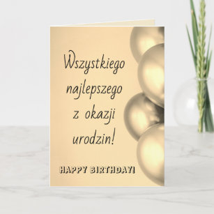 Poland Happy Birthday in Polish Card