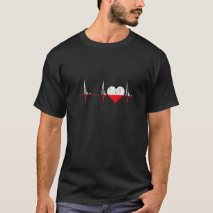 Poland Heart Polish Heartbeat Ekg Pulse Polska Roo T-Shirt