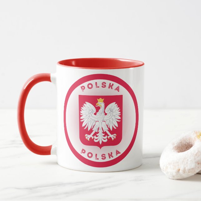 Poland Heritage Emblem Mug (With Donut)