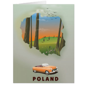 Poland Illustrated travel poster print.