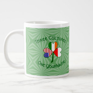 Poland Ireland American Shamrock Flag Personalized Large Coffee Mug
