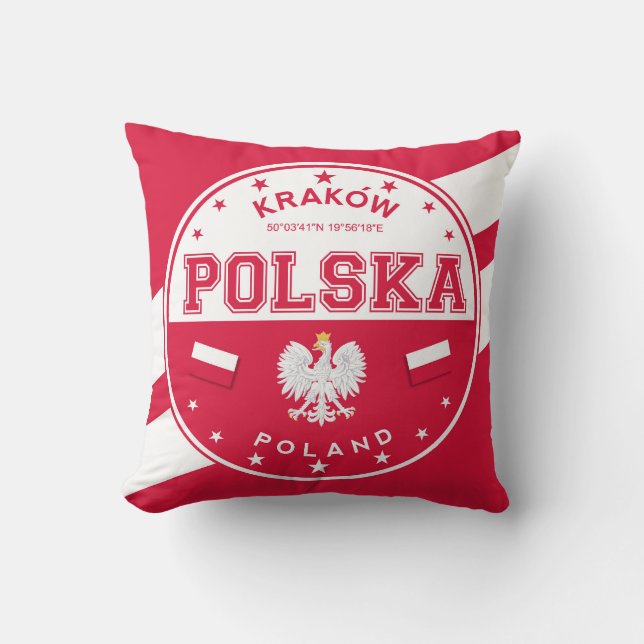 Poland Krakow Throw Pillow (Front)