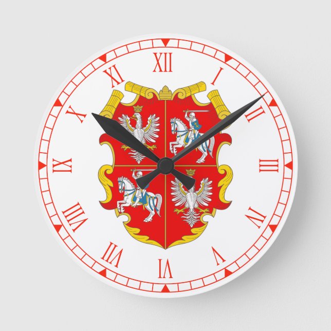 Poland-Lithuania Commonwealth (Rise of Roses) Round Clock (Front)