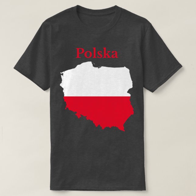 Poland Map Flag Design T-Shirt (Design Front)