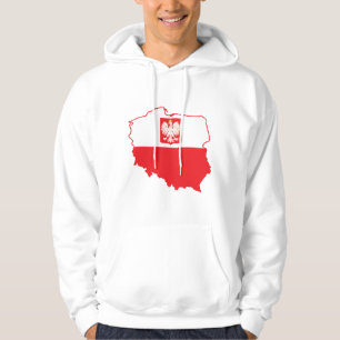 Poland Map In Polish Colors Hoodie