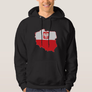 Poland Map In Polish Colours Hoodie