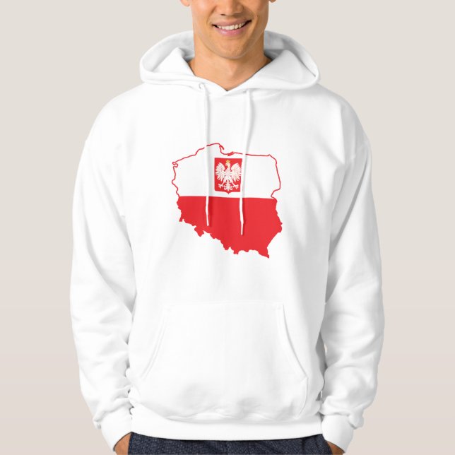 Poland Map In Polish Colours Hoodie (Front)