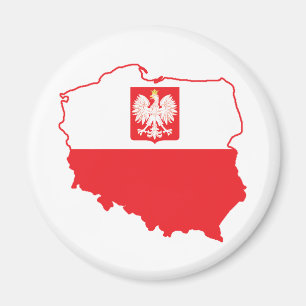 Poland Map In Polish Colours Magnet