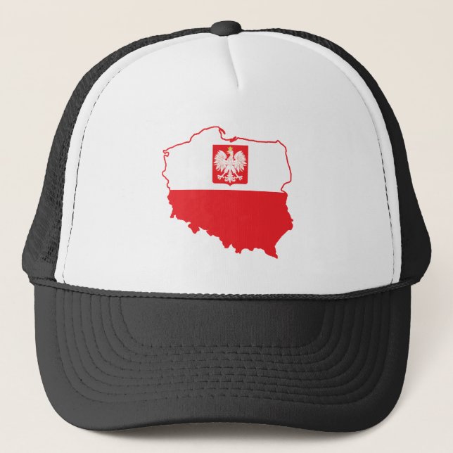 Poland Map In Polish Colours Trucker Hat (Front)